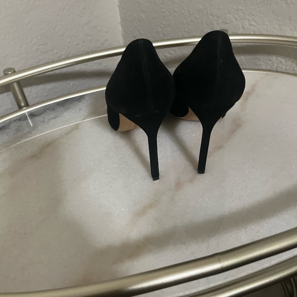 Black Suede Pointed Toe Pumps size 37.5 - Picture 2 of 7